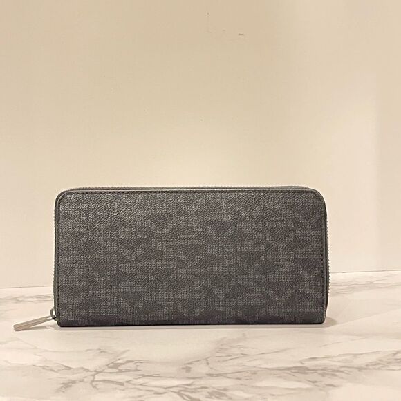 MICHAEL KORS BLACK PVC TECH TRAVEL MENS WALLET BLACK PVC LOGO WALLET NEW - Picture 4 of 6
